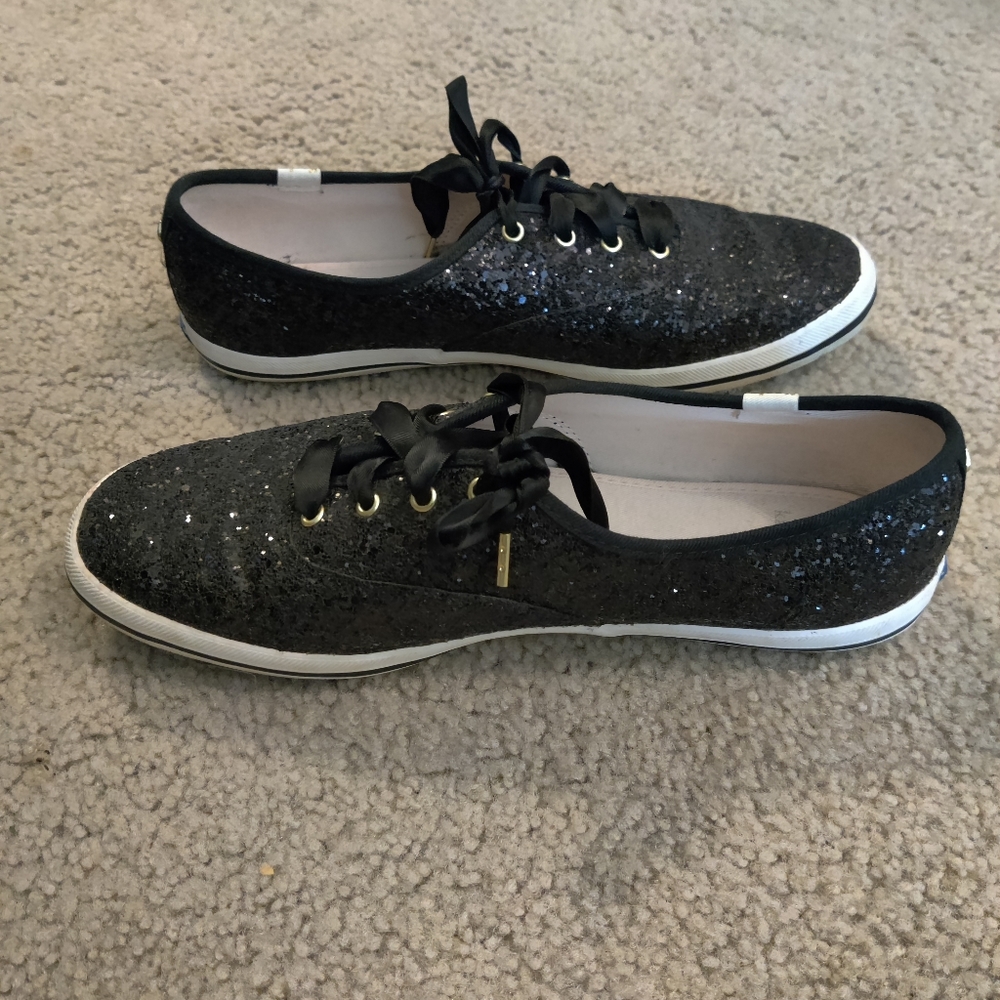 Kate Spade x Keds black glitter size 9 euc